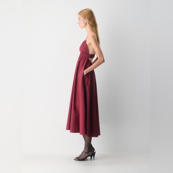 Aritzia Wilfred Encourage Poplin Cotton Bohemian Summer Dress Sz XS - Picture 2 of 14